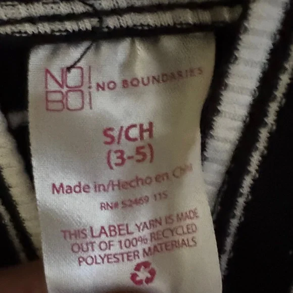 No Boundaries Black & White Striped Two-Piece Set - Picture 3 of 4